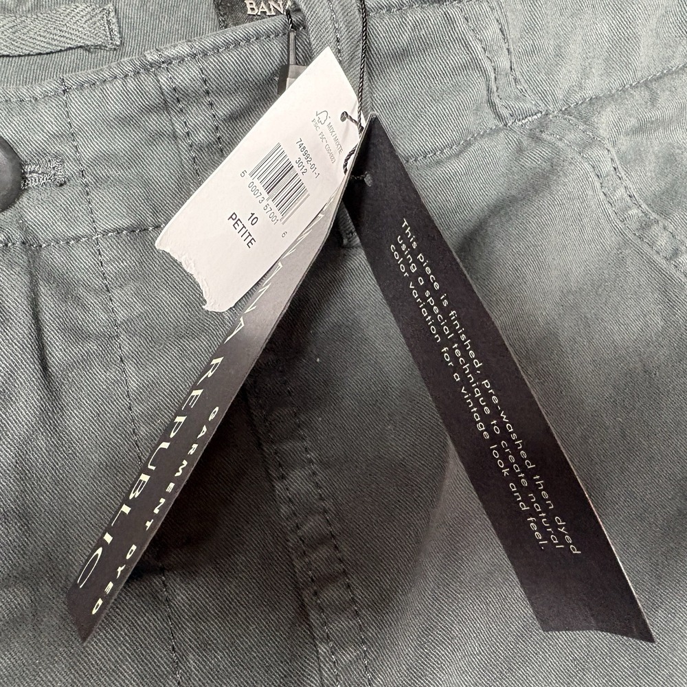 NEW Banana Republic Size 10P Petite Utility Jogger Pants Gray Cotton Stretch - Picture 5 of 9